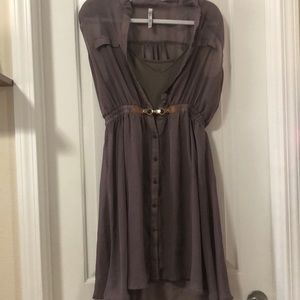 Buttoned Brown Dress